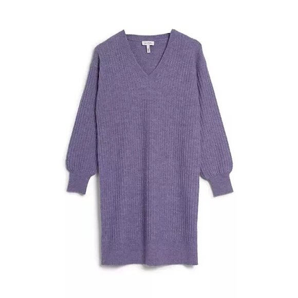 New W/Tags Jessica Simpson Lilac V Neck Blouson Sleeve Sweater Dress Tunic SZ XS - Picture 4 of 6